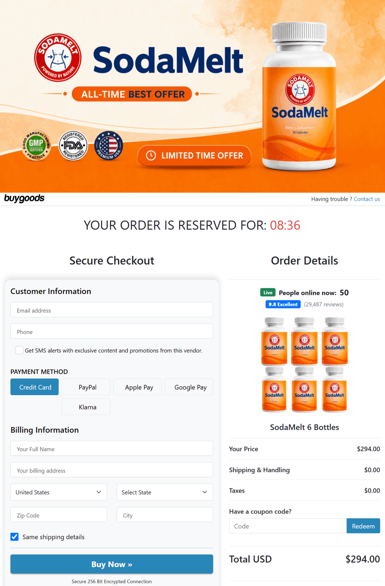 sodamelt secure checkout